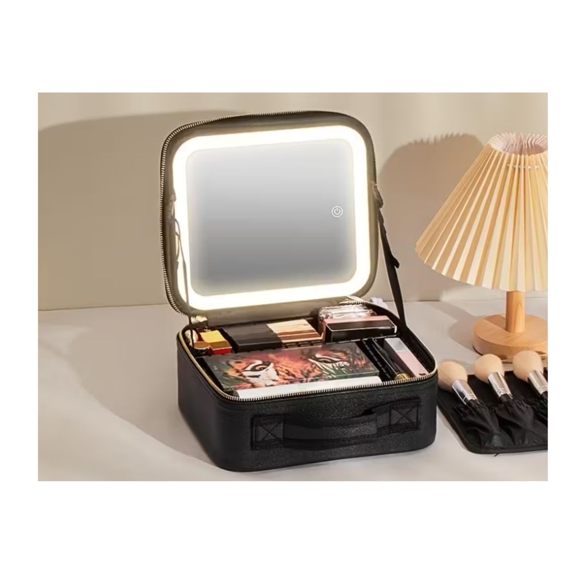 GENERICO - Maletín Organizador de Maquillaje con Espejo LED Inteligente y Divisores Ajustables