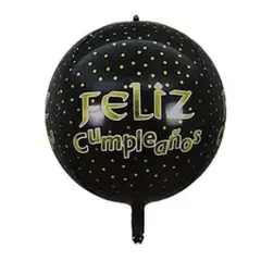 GENERICO - Globo metálico feliz cumpleaños 55cm negro