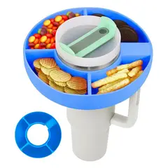 GENERICO - Bowl Snack Silicona Para Vaso Plato Compatible 40oz Azul