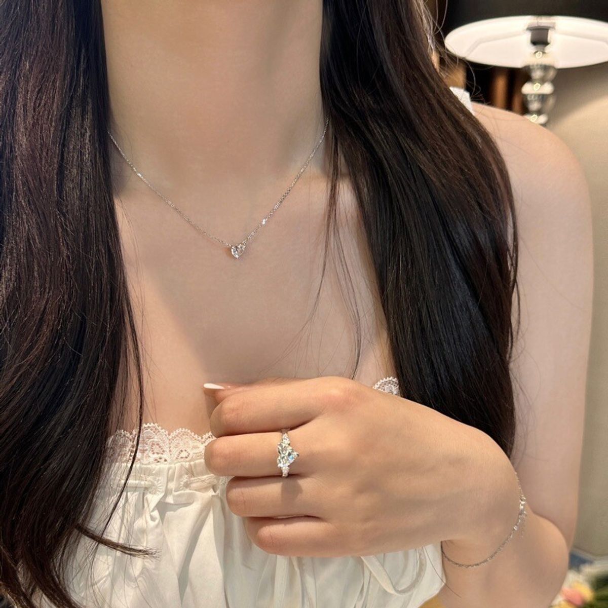 LUX JOYAS - Collar Plata 925 Punto Luz Corazón