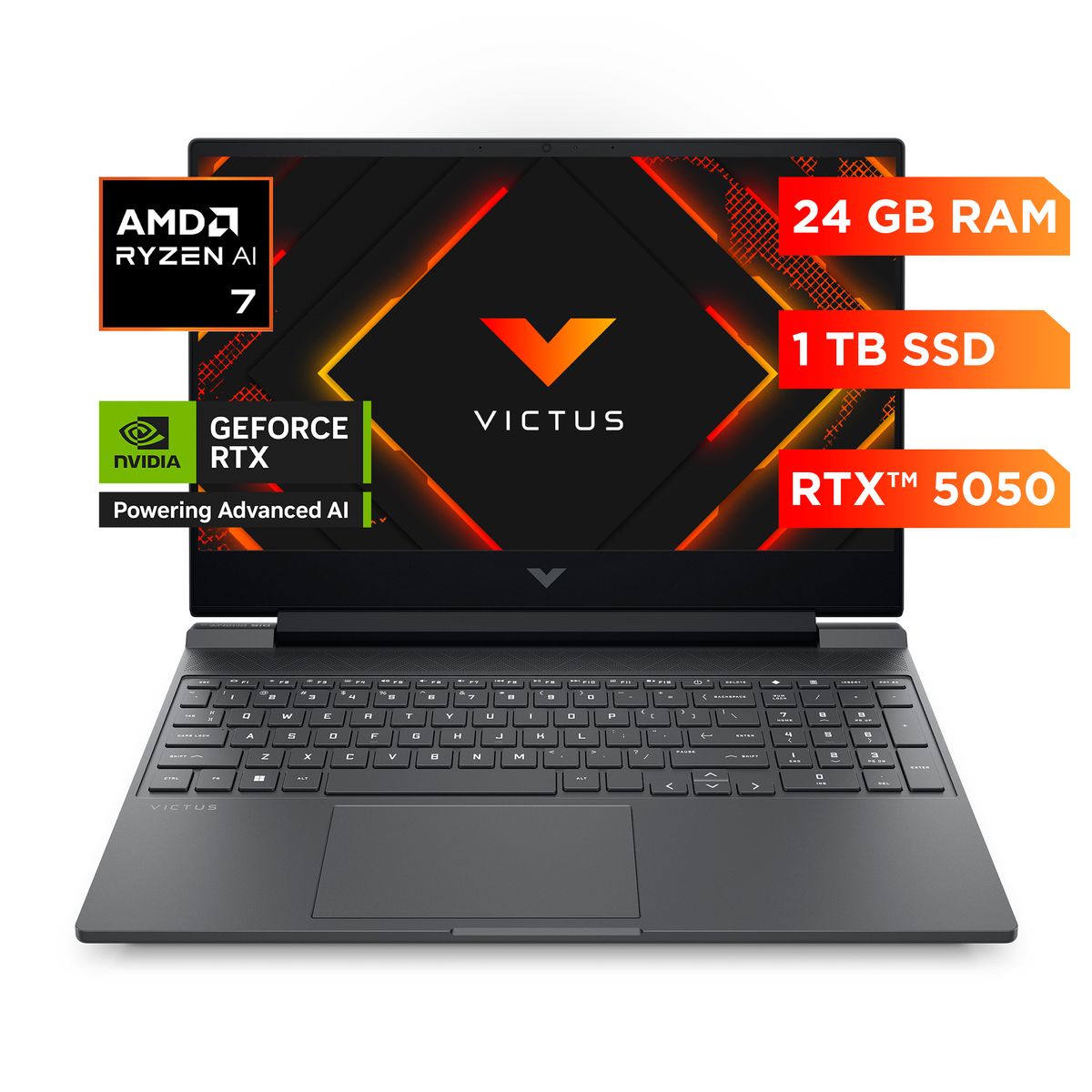 HP - Notebook HP Gamer Victus 15-fb3038la AMD Ryzen 7 24gb Ram 1tb Ssd RTX5050 8gb Windows 11 Home
