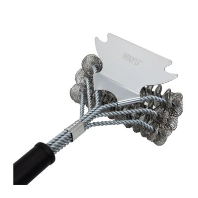 Wayu Cepillo Limpiador De Parrilla Triple Con Raspador