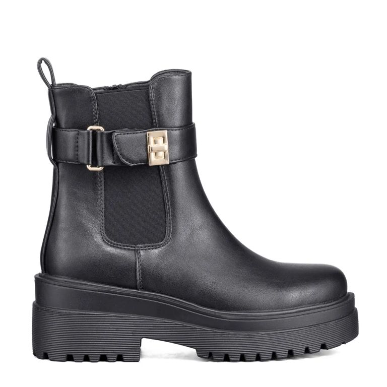 Botin Casual Mujer Eco Cuero Vintage Plataforma RQ81