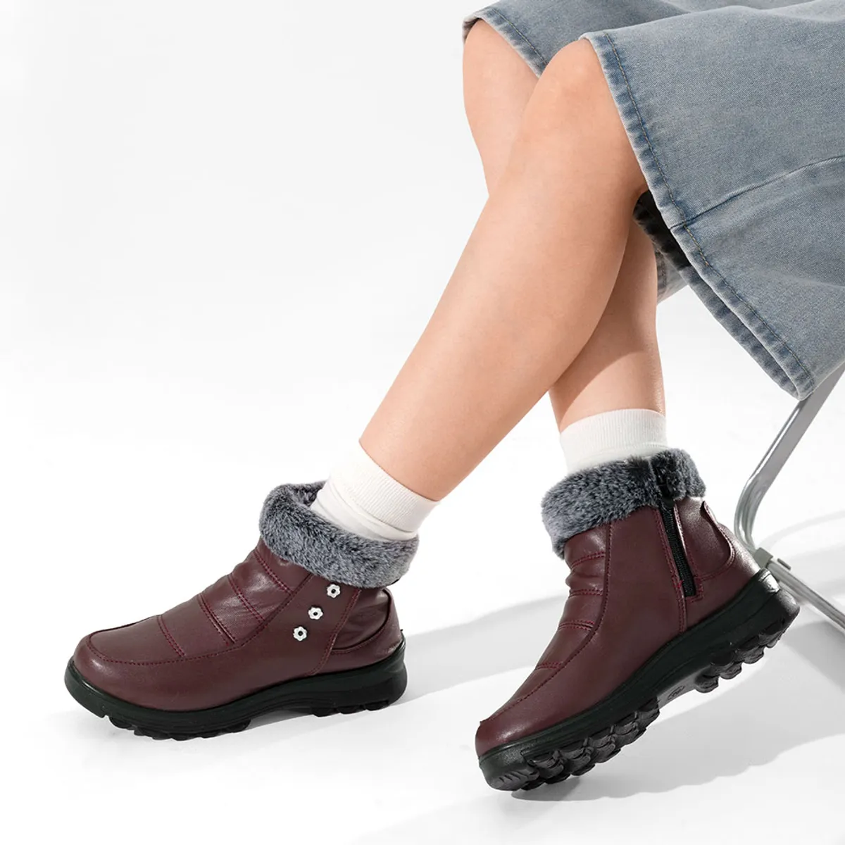 WEIDE - Botin Casual Mujer Térmico Eco Cuero Weide TFA306