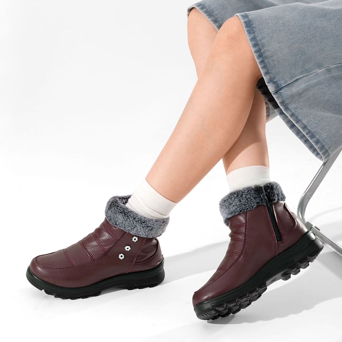 WEIDE - Botin Casual Mujer Térmico Eco Cuero Weide TFA306