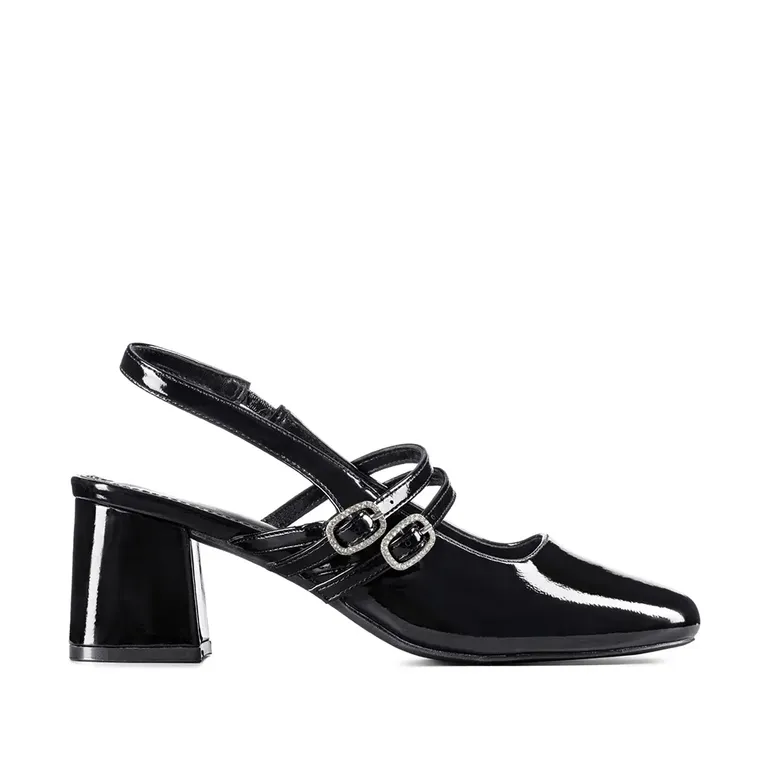 Zapato Taco Talón Descubierto Elegante Mujer YL053