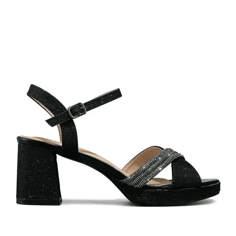 Sandalia Taco De Moda Con PedrerÃ­a Mujer You536
