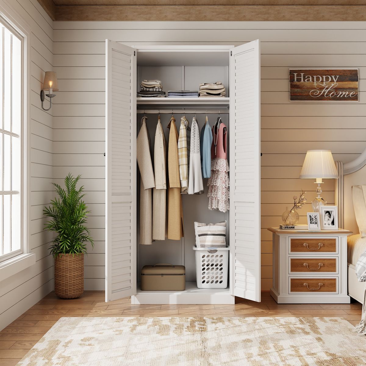 GENERICO - Closet 2 puertas metálico blanco modelo WC-2D / Blanco