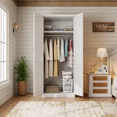 GENERICO - Closet 2 puertas metálico blanco modelo WC-2D / Blanco