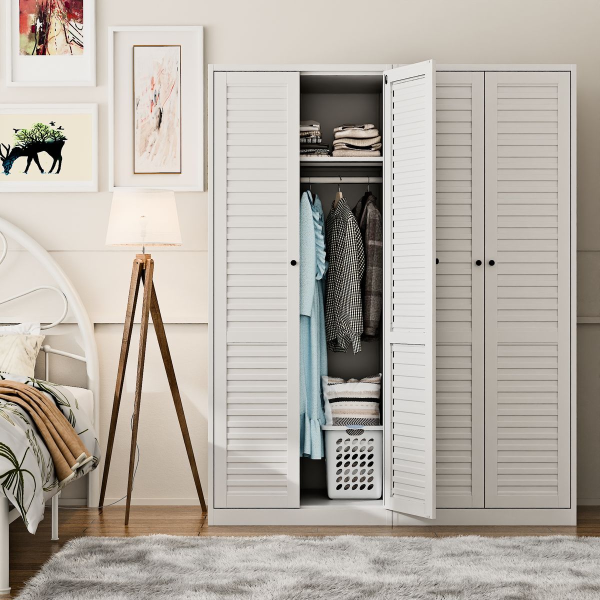 GENERICO - Closet 2 puertas metálico blanco modelo WC-2D / Blanco