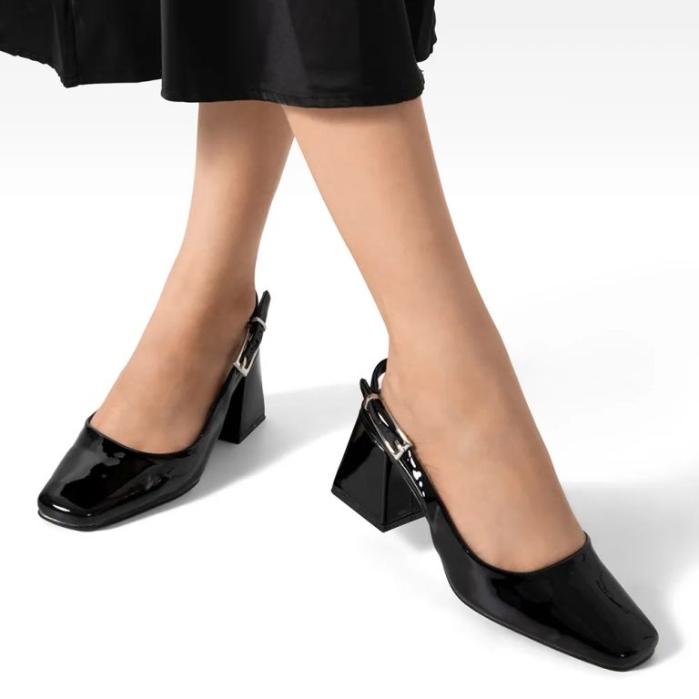 Zapato Taco Talón abierto Simil Charol Mujer YOU538