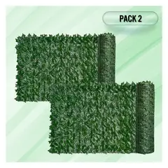 EKOL TACTICA MILITAR - Pack 2 Mallas Cerca De Hojas Planta Enredadera Artificial Jardín 100x300 cm