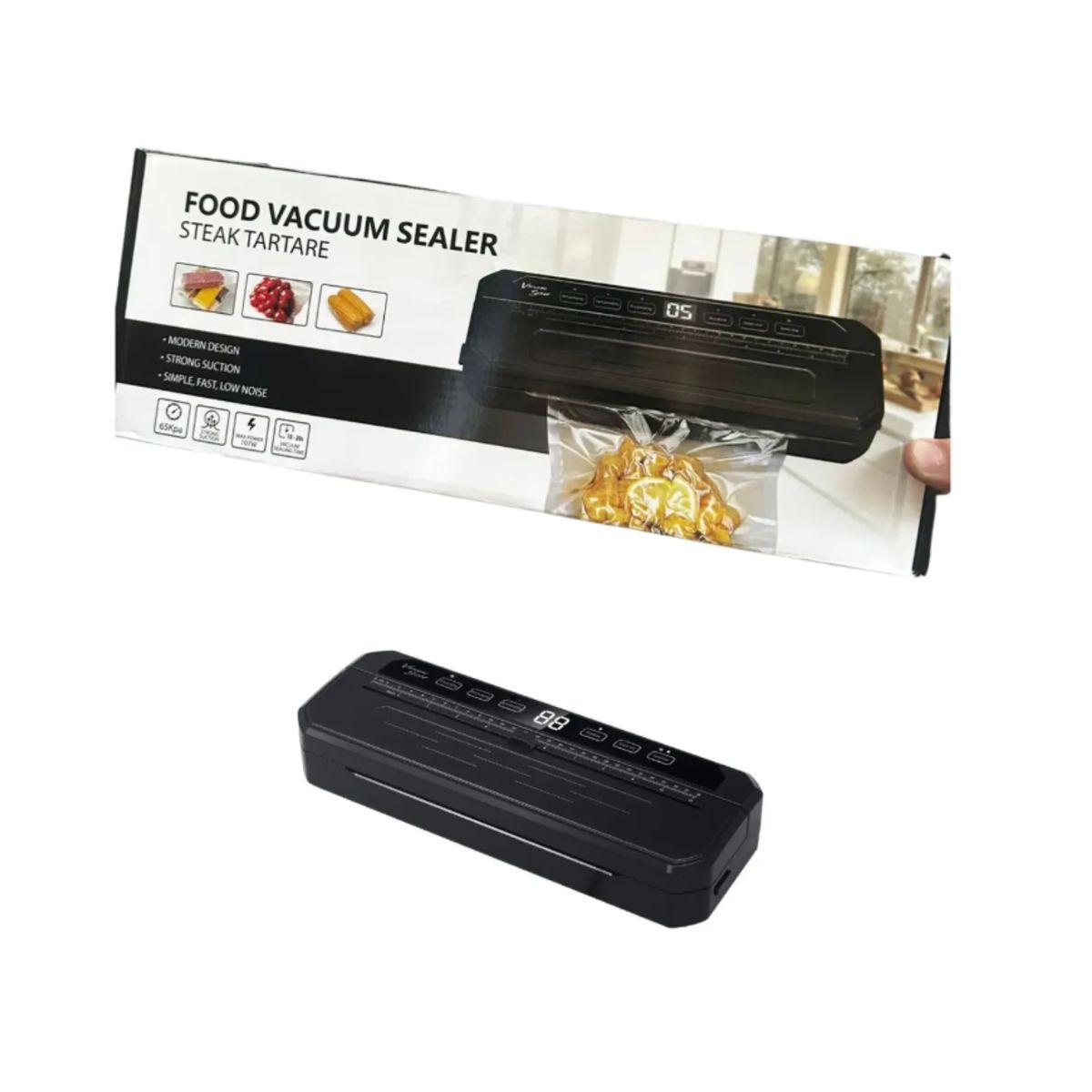 GENERICO - Selladora al Vacío Automática de Alimentos 107W - Conservación Profesional