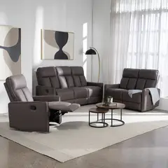 VYS SPA - Juego de Sofás Reclinables Monaco Dark Brown 3-2-1