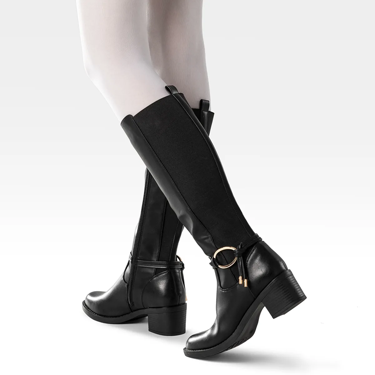 WEIDE - Bota Larga Mujer Casual Eco Cuero Tacon Grueso Weide ZS71