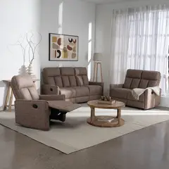 VYS SPA - Juego de Sofás Reclinables Monaco Light Brown 3-2-1