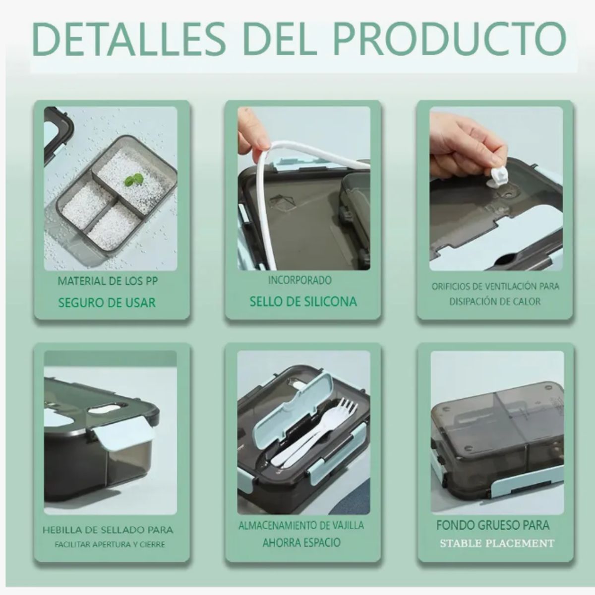 GENERICO - Fiambrera Para Microondas Contenedor De Alimentos Topper