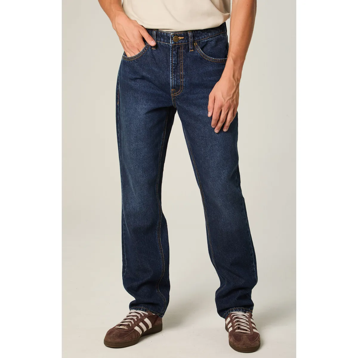 LEE - Jeans Hombre Straight Tiro Alto Azul Oscuro Brooklyn