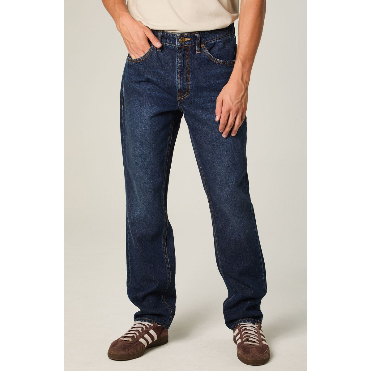 LEE - Jeans Hombre Straight Tiro Alto Azul Oscuro Brooklyn