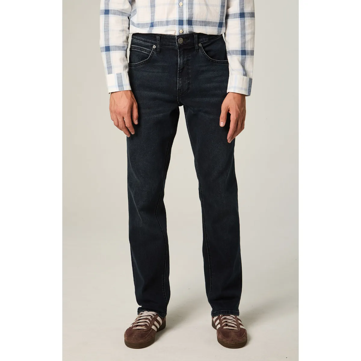LEE - Jeans Hombre Straight Tiro Alto Azul Oscuro Brooklyn