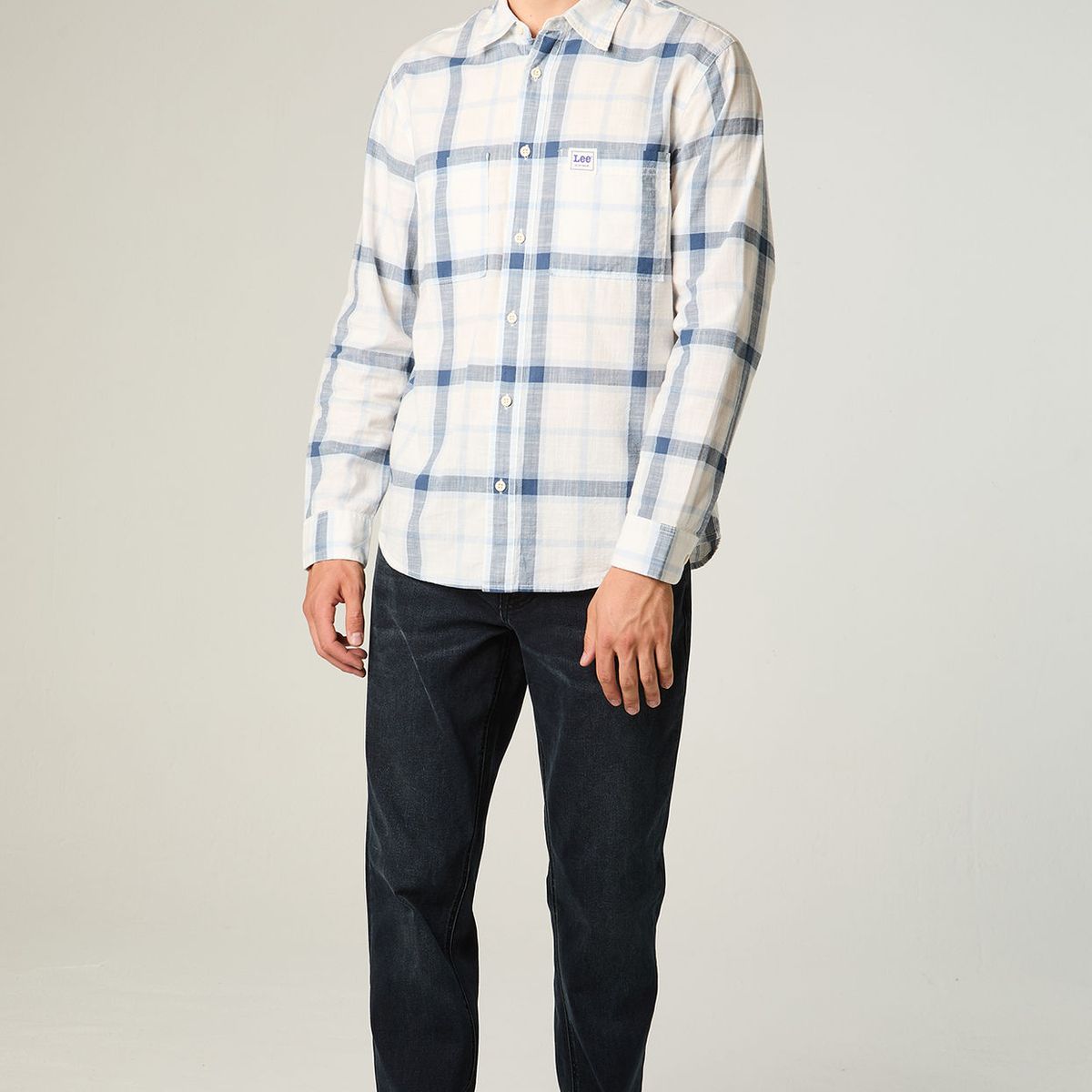 LEE - Jeans Hombre Straight Tiro Alto Azul Oscuro Brooklyn