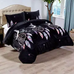 GENERICO - Cobertor De 2 Plazas Plush Liso Con Chiporro + 2 Fundas Almohada - Multicolor - 2 Plazas