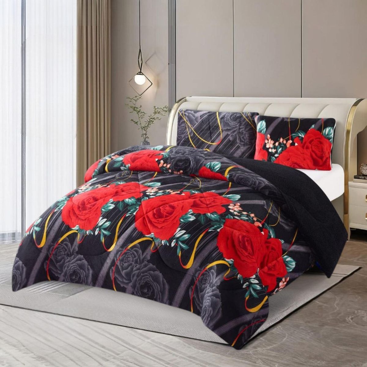 GENERICO - Cobertor De 2 Plazas Plush Liso Con Chiporro + 2 Fundas Almohada - Multicolor - 2 Plazas