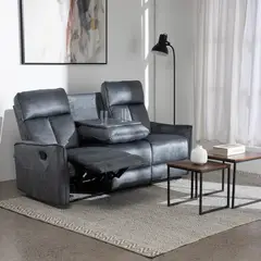 VYS SPA - SILLON RECLINABLE VELVET GREY MONACO CON POSAVASOS
