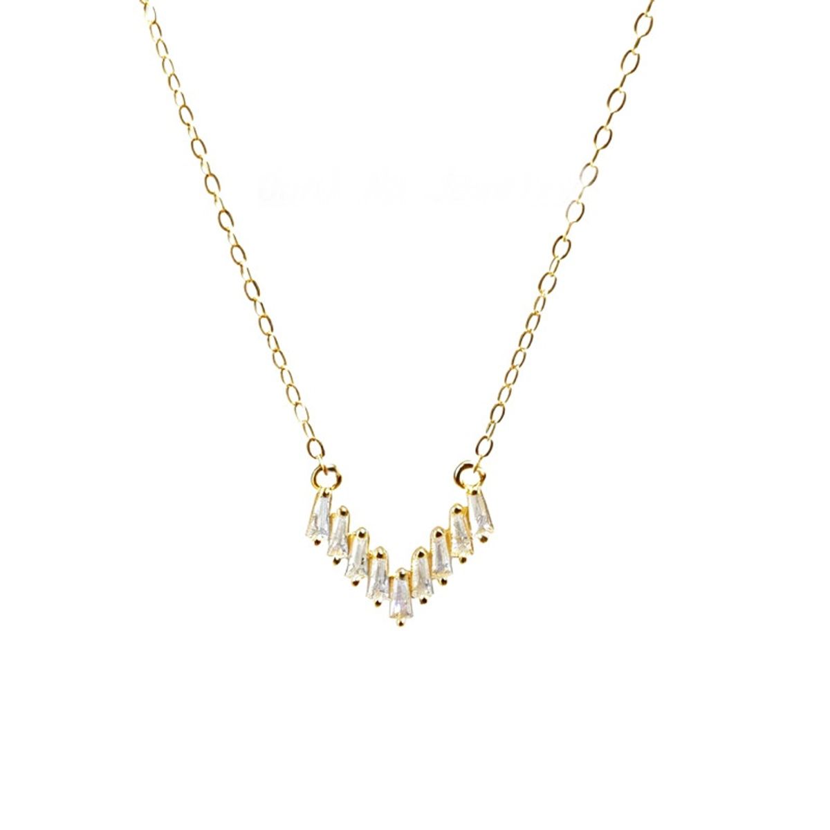 LUX JOYAS - Collar Plata 925 Dis V Brillitos