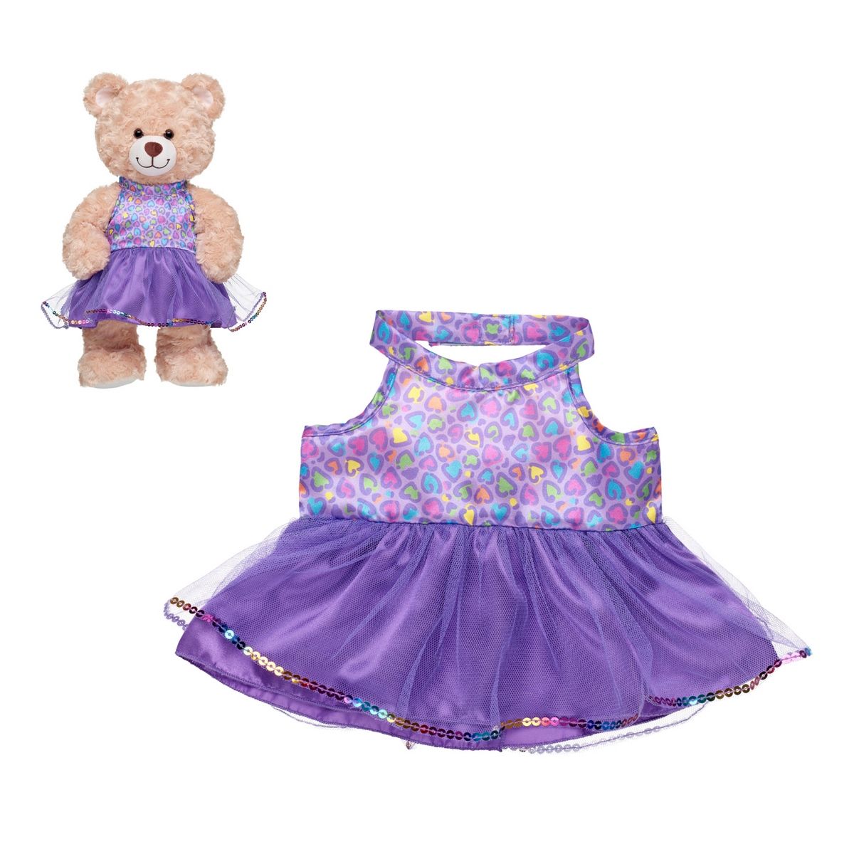 BUILD A BEAR - Vestido Leopardo Arcoíris Tul Build-A-Bear