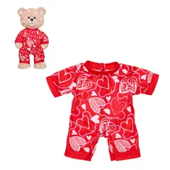 BUILD A BEAR - Pijama Rojo Corazones Val 26 Build-A-Bear