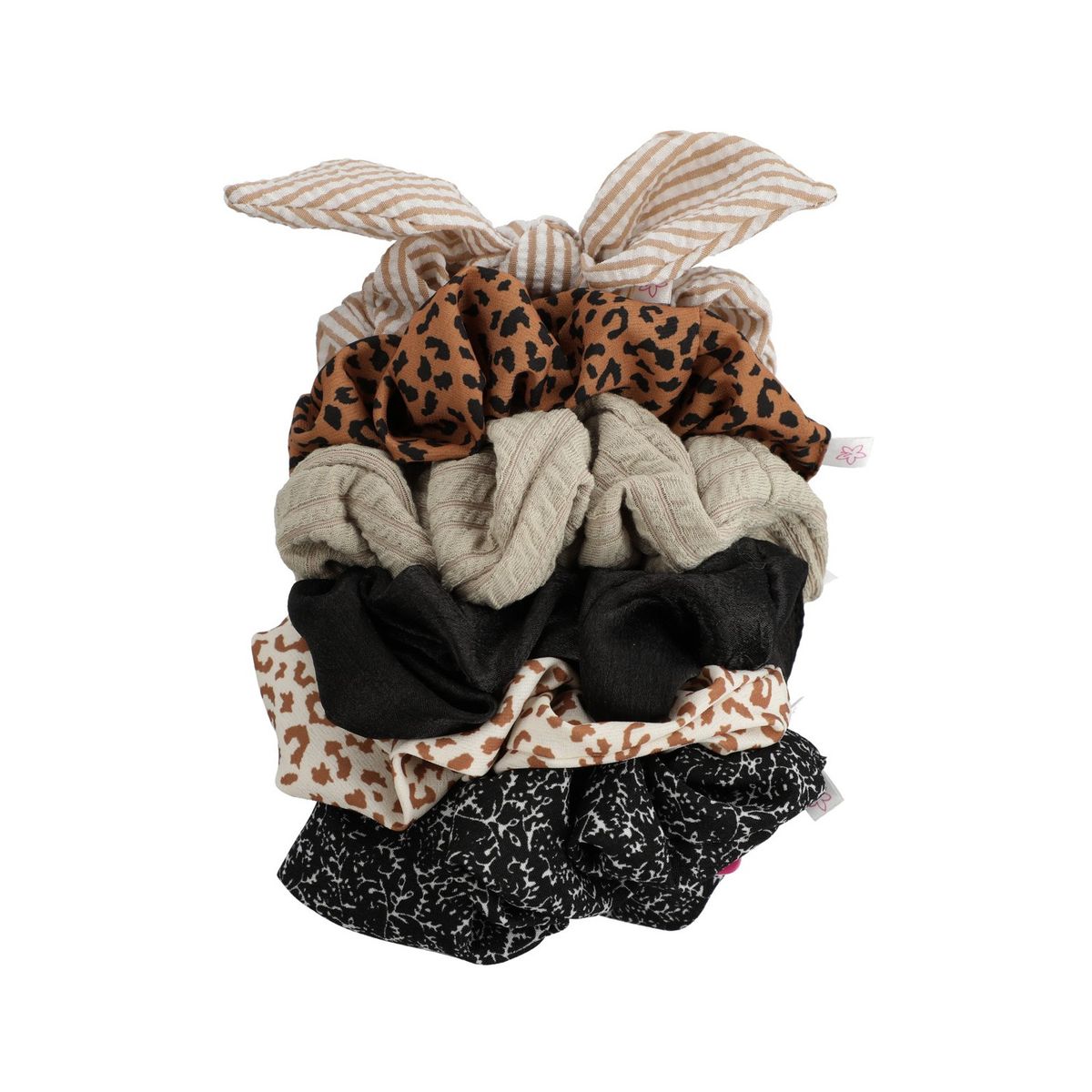 AZALEIA - Pack 6 Colets Mujer Scrunchies Café AZALEIA