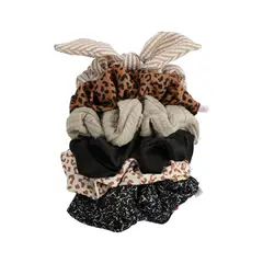 AZALEIA - Pack 6 Colets Mujer Scrunchies Café