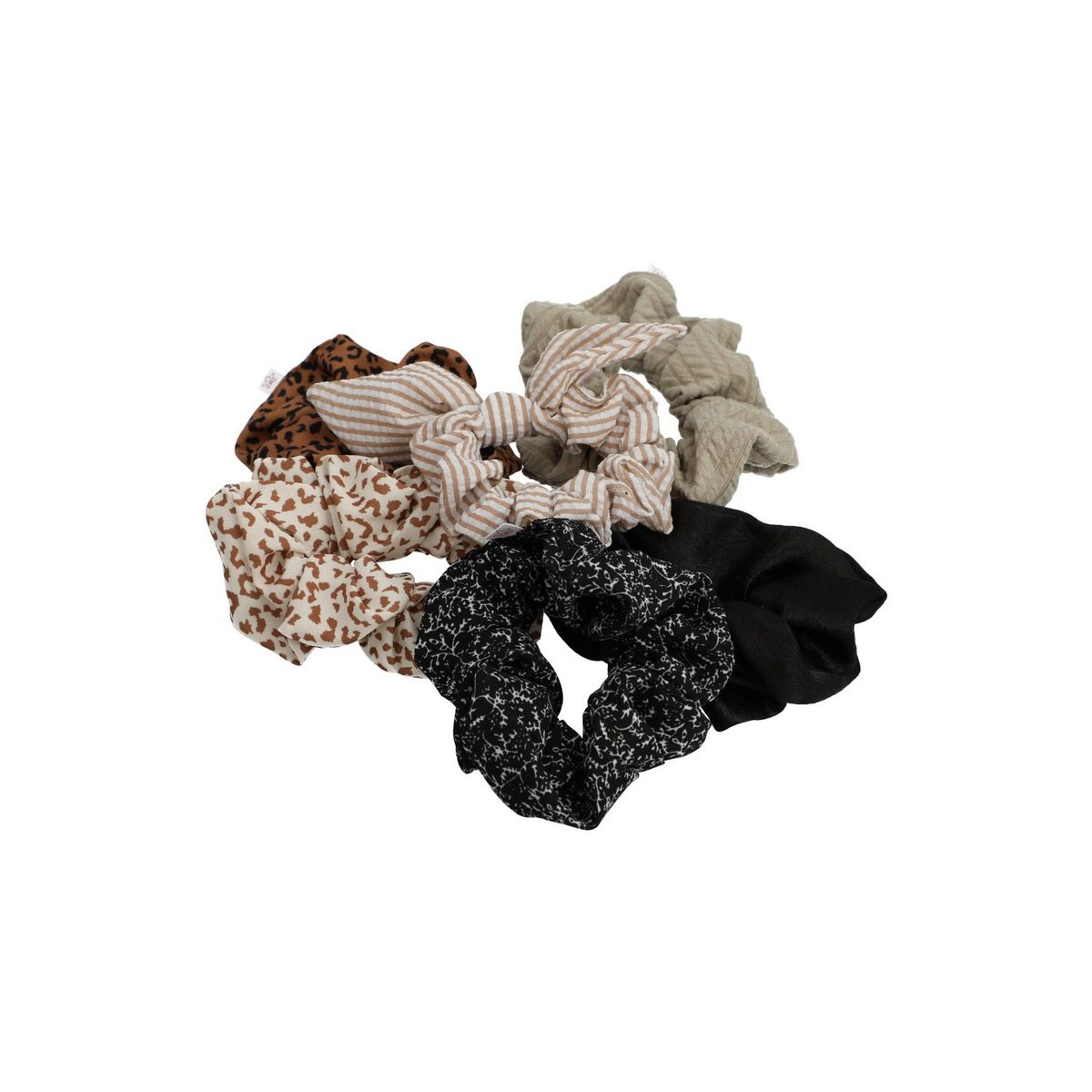 AZALEIA - Pack 6 Colets Mujer Scrunchies Café AZALEIA