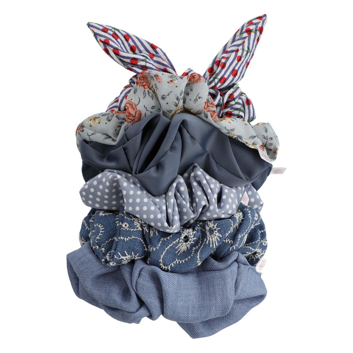 AZALEIA - Pack 6 Colets Mujer Scrunchies Azul AZALEIA