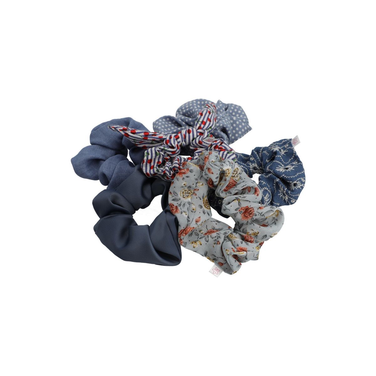 AZALEIA - Pack 6 Colets Mujer Scrunchies Azul AZALEIA