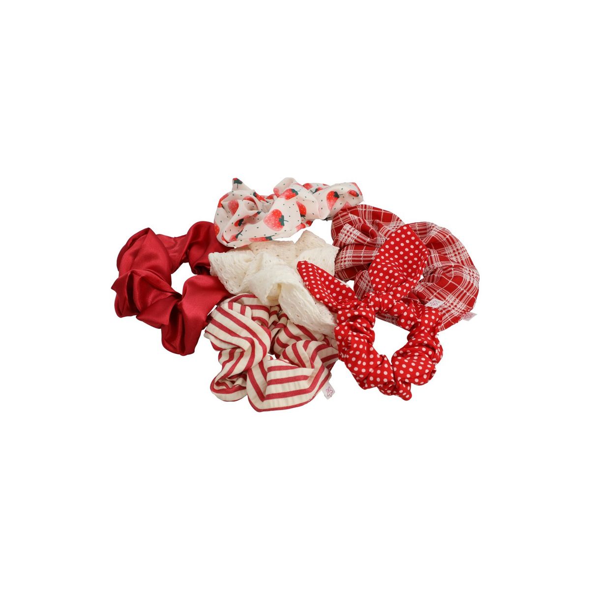 AZALEIA - Pack 6 Colets Mujer Scrunchies Rojo AZALEIA