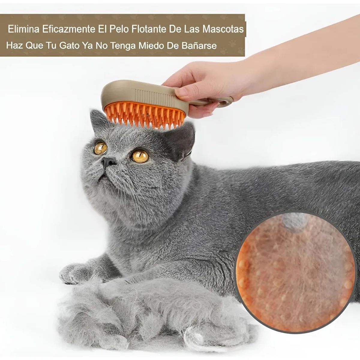 GENERICO - Cepillo A Vapor Perros Quita Pelos Gatos Mascotas