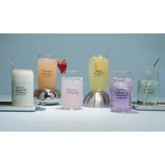 CRISTAR - Set de 6 Vasos de Vidrio tipo Lata con Frases