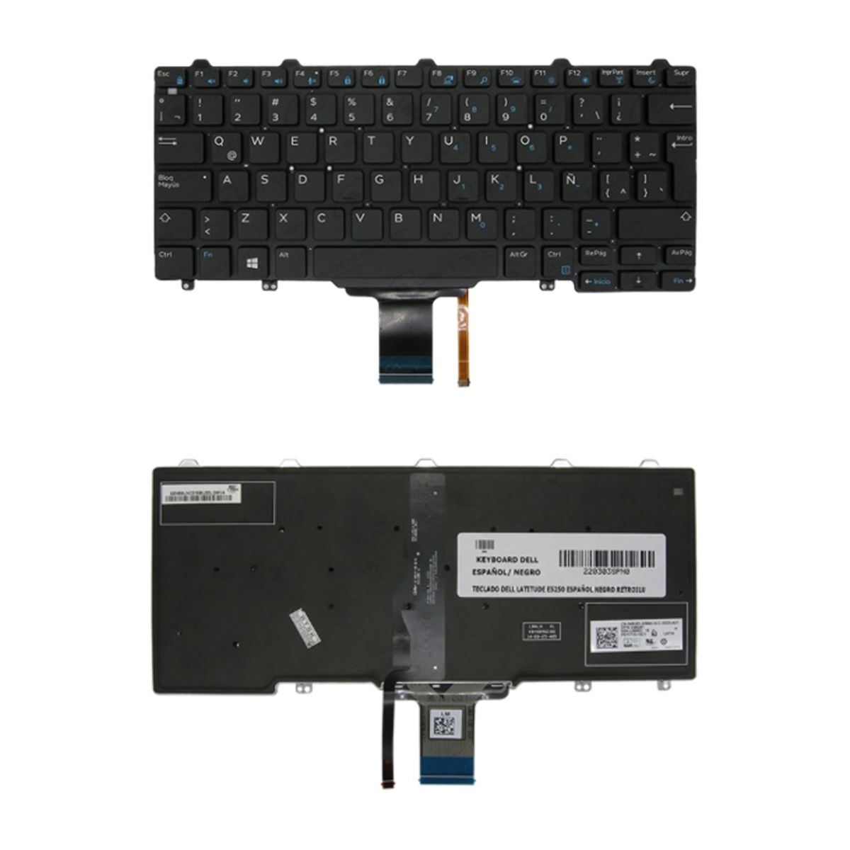 DELL - TECLADO DELL LATITUDE E5250 ESPAÑOL NEGRO RETROILU