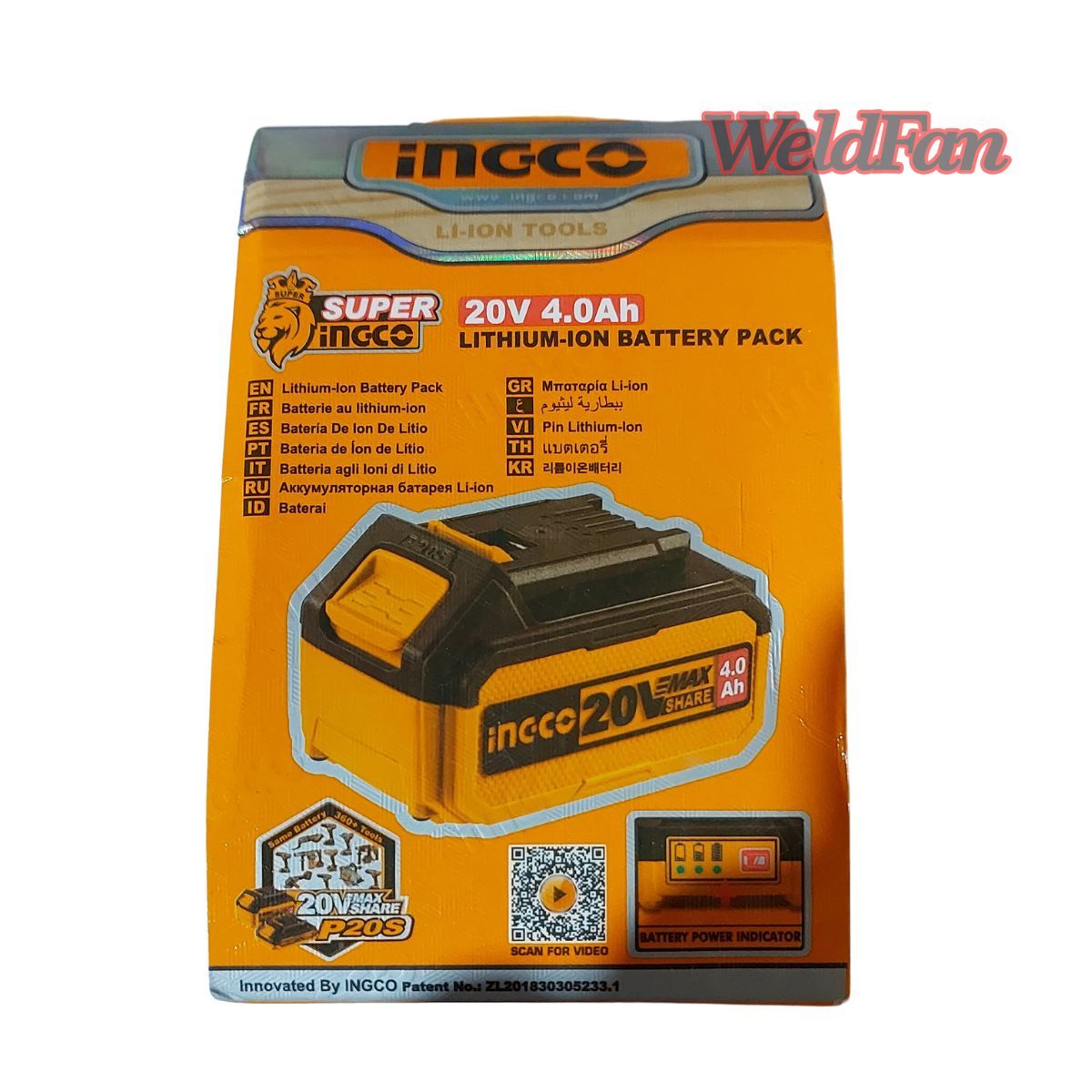 INGCO - Bateria Ingco Industrial Litio-ion P20s 4ah 20v