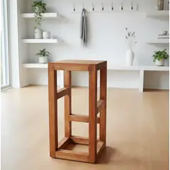 GENERICO - 4 Unidades Taburete Madera Cuadrado Moderno Impermeable Tinte Impermeabilizante Nogal