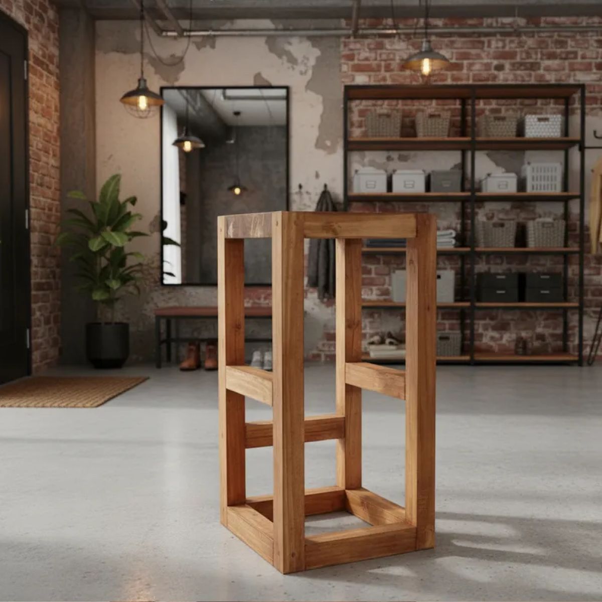 GENERICO - 4 Unidades Taburete Madera Cuadrado Moderno Impermeable Tinte Impermeabilizante Nogal