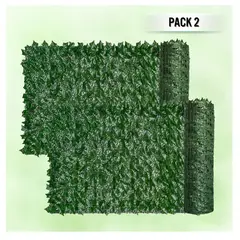 EKOL TACTICA MILITAR - Pack 2 Mallas Cerca De Hojas Planta Enredadera Artificial Jardín 100x300 cm