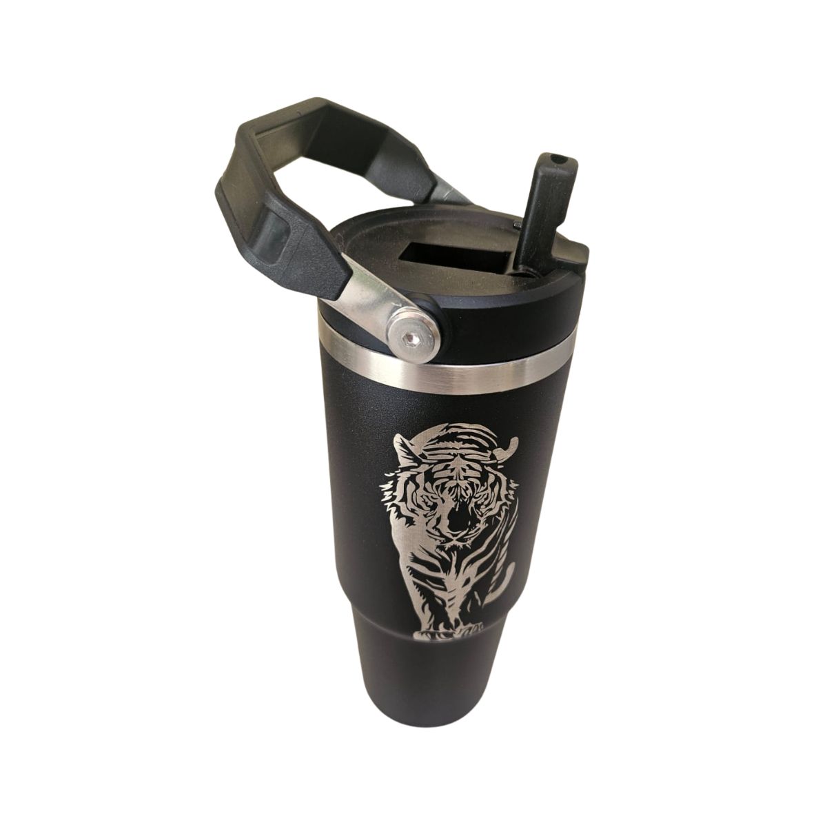 GENERICO - Vaso Térmico Negro  900ml Diseño de Tirge grabado en Laser  - Acero Inoxidable
