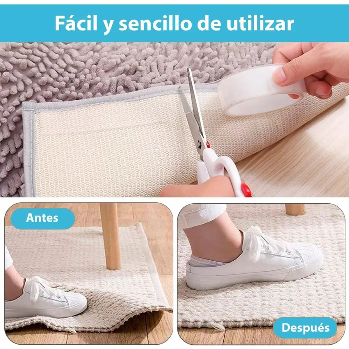 GENERICO - 5 rollos3m 2mm Cinta Adhesiva Doble Cara Lavable Transparencia Multiusos FIGOIMPORT