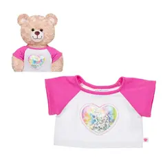 BUILD A BEAR - Polera Corazón Lentejuela Arcoíris Build-A-Bear