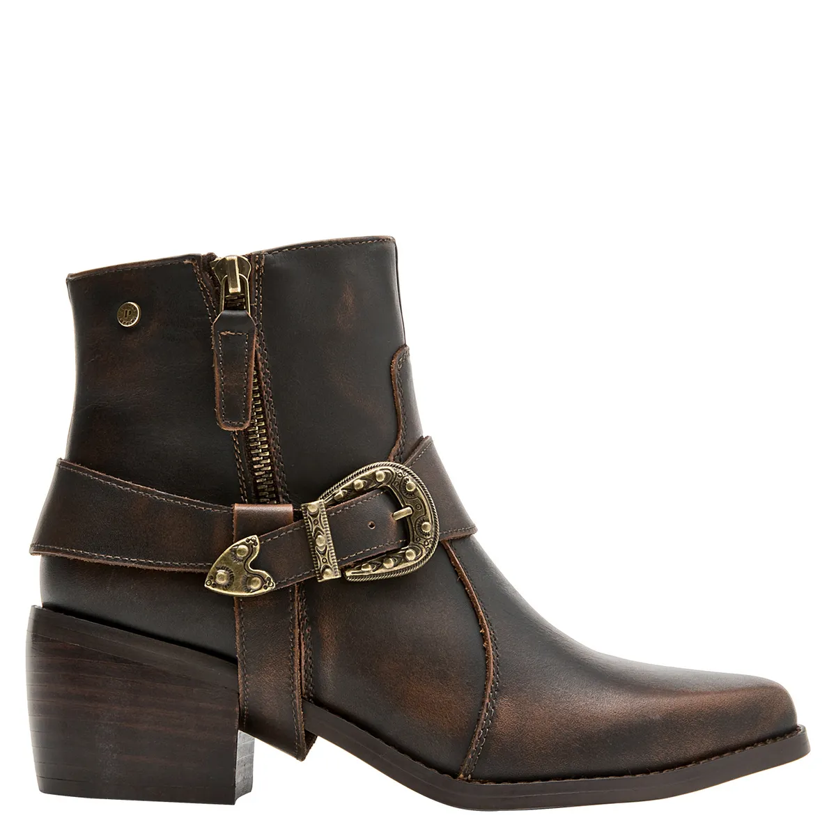 POLLINI - Botín Casual Mujer Marrón oscuro Pollini