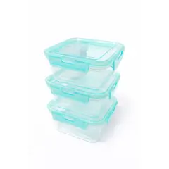 KITCHENWARE - Set 3 Contenedores Plásticos Hermeticos 430ml