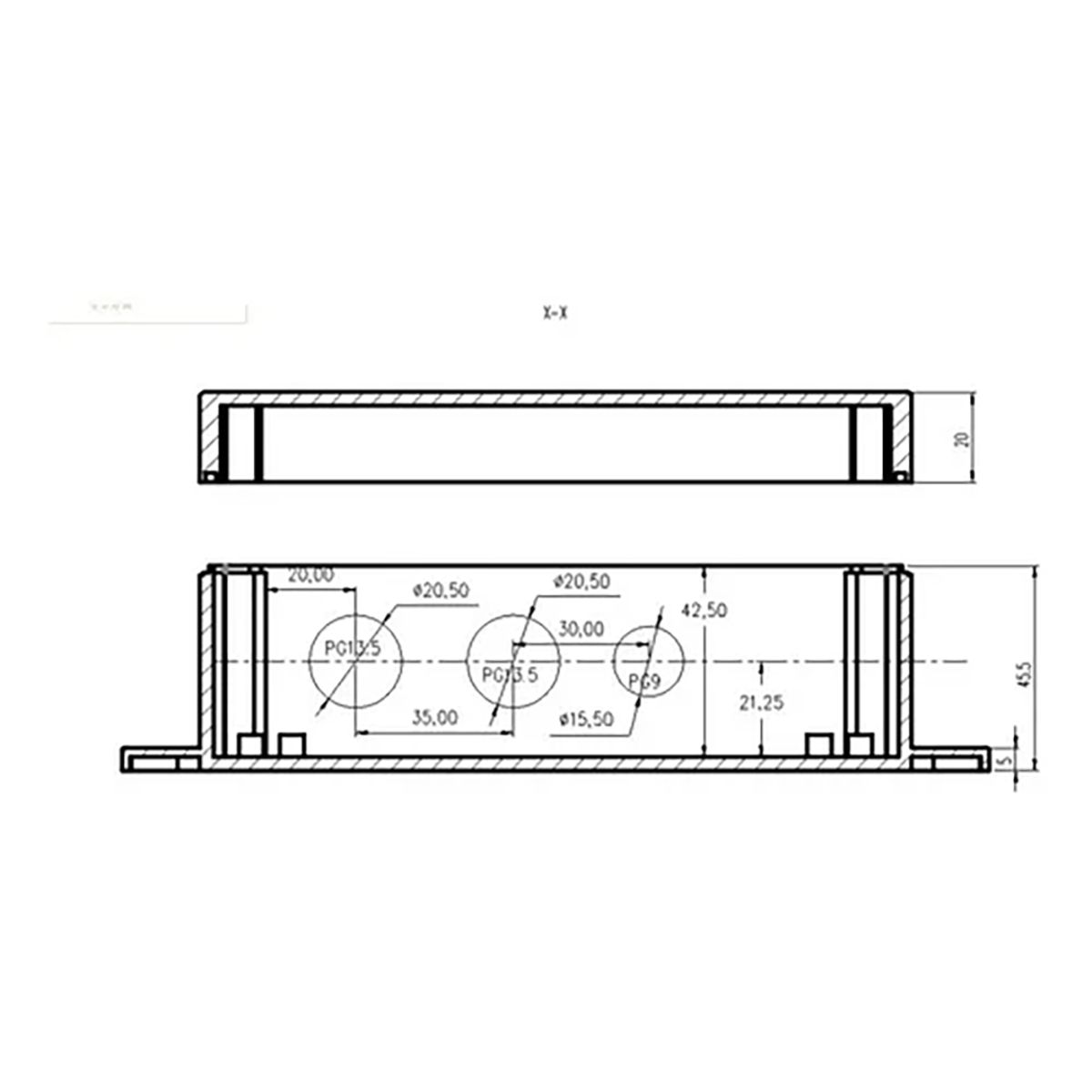 GENERICO - Caja Eléctrica Estanca De Plástico Con Prensas 192x90x45m